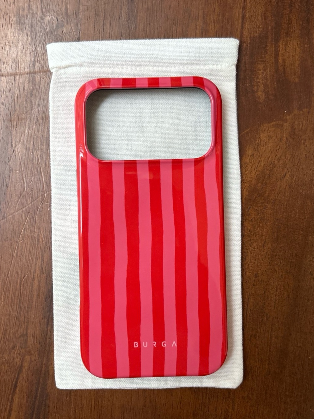 BURGA pink and red striped phone case iPhone 17 Pro Max